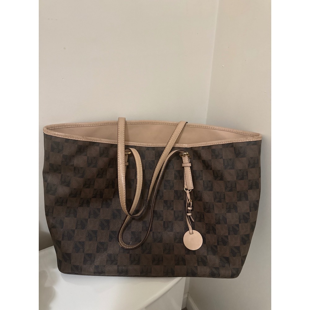 Michael Kors Jet Set Large Multifunction Tote Bag Brown Checkerboard NWOT